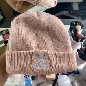 adidas light pink beanie